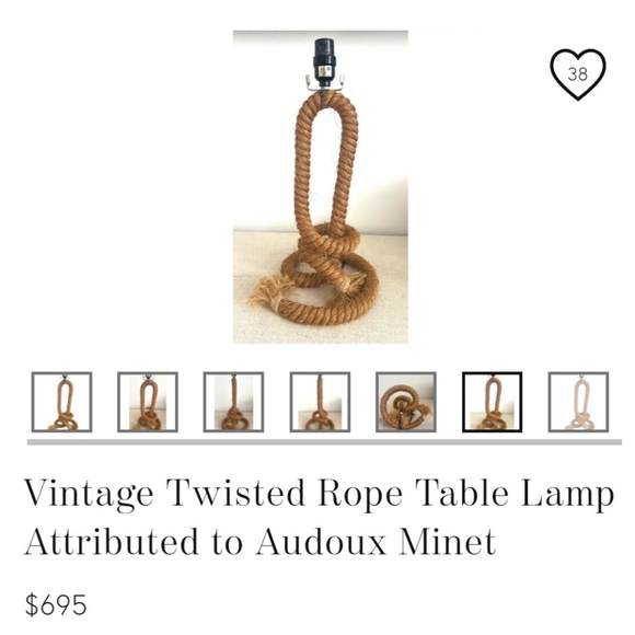 Vintage Adrien Audoux Inspired Rope Table Lamp - Picture 8 of 8